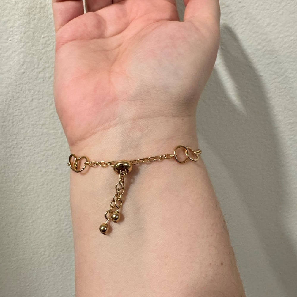 Handmade Chain Bracelet with Vintage Four Leaf Clover Charm - Picture 3 of 9
